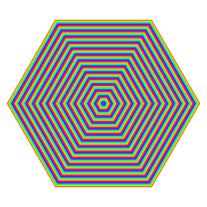 Rainbow spin ripple by. Hexagon clipart green