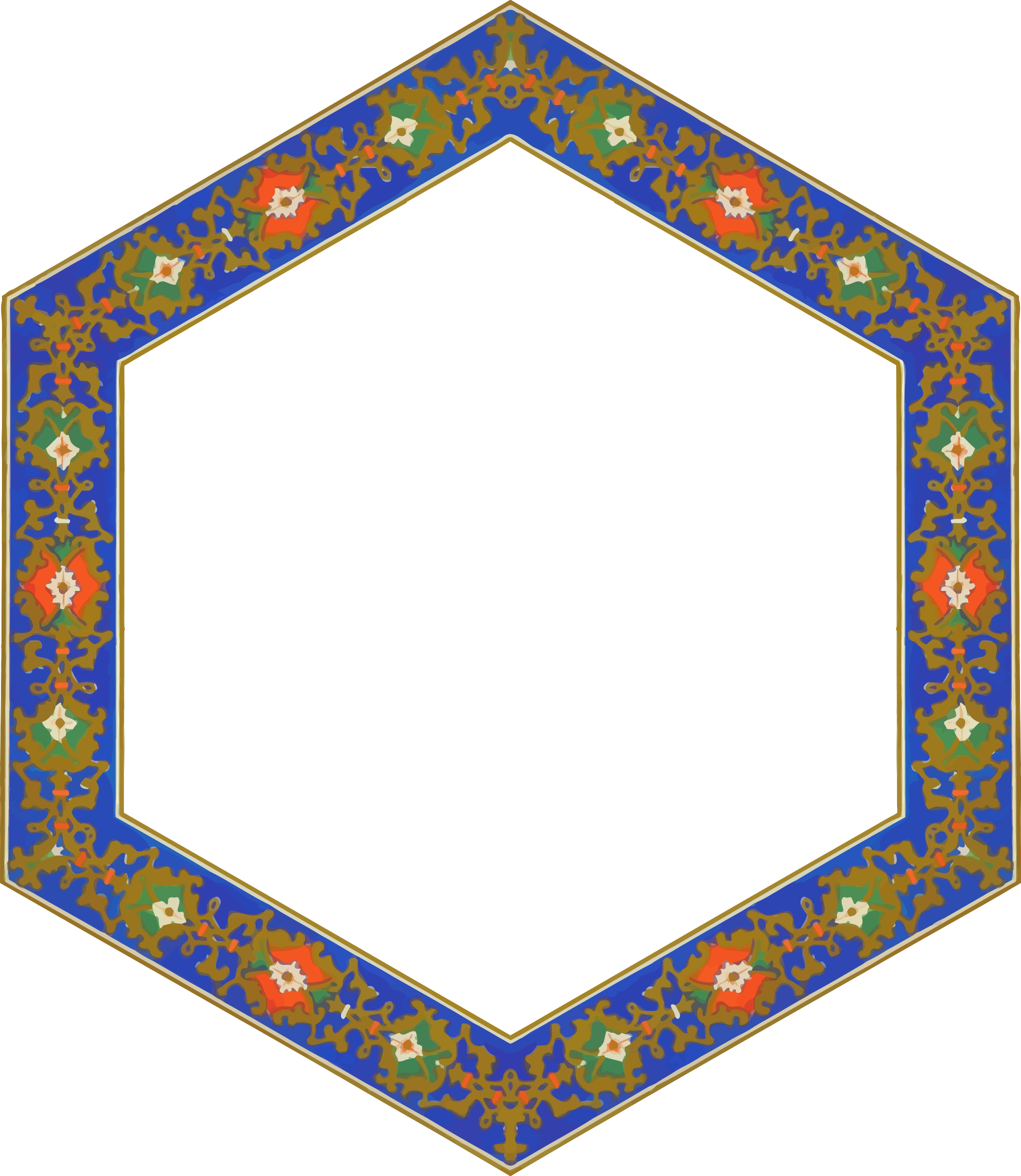 Hexagon clipart hexagonal. Ornate frame big image