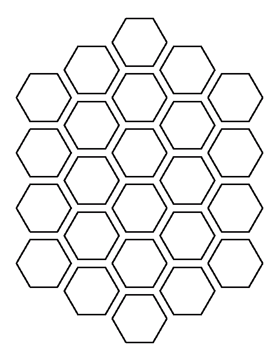 Hexagon clipart honeycomb. Cartoon beehive stencil cartoonview