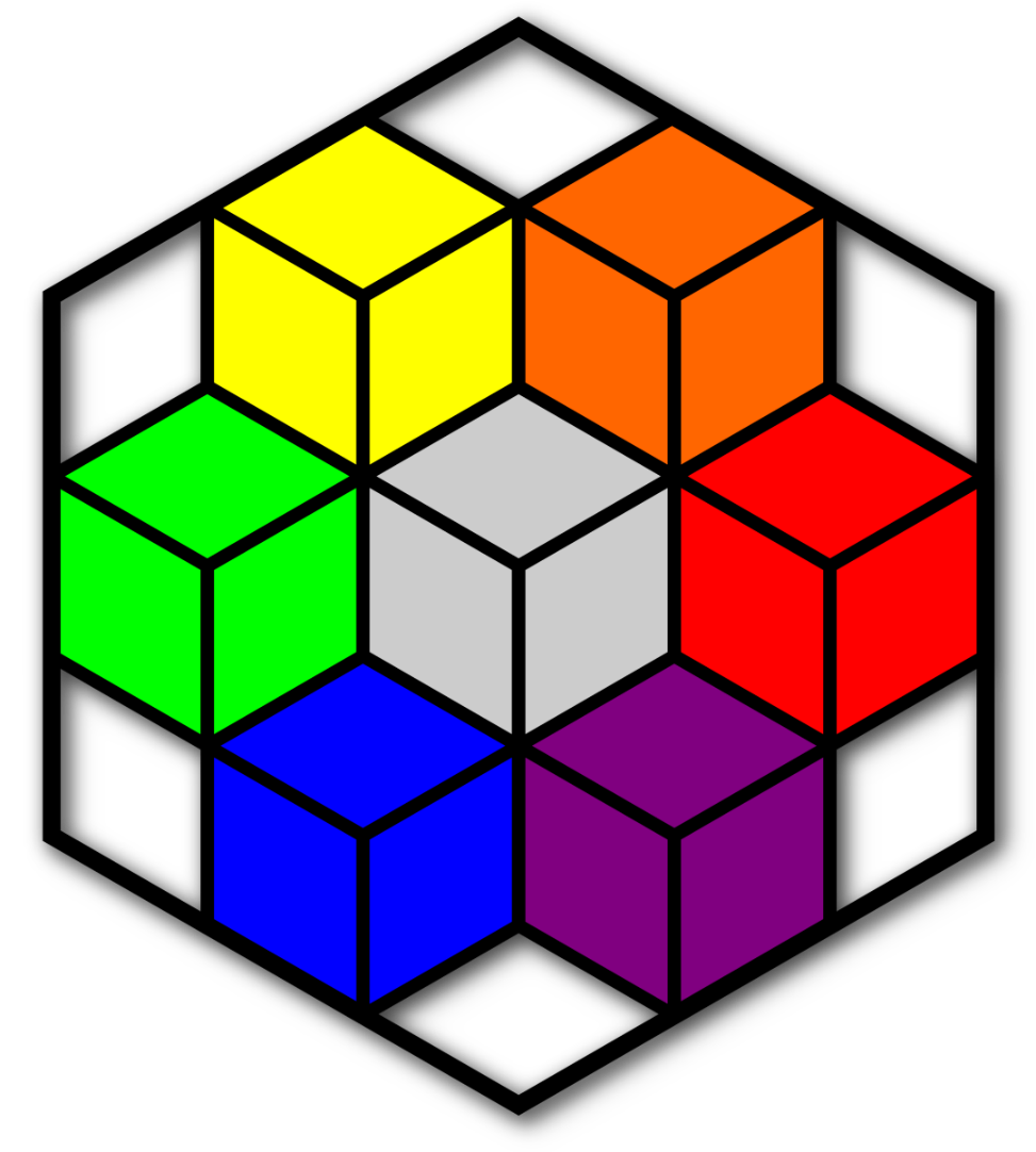 hexagon clipart multi colored