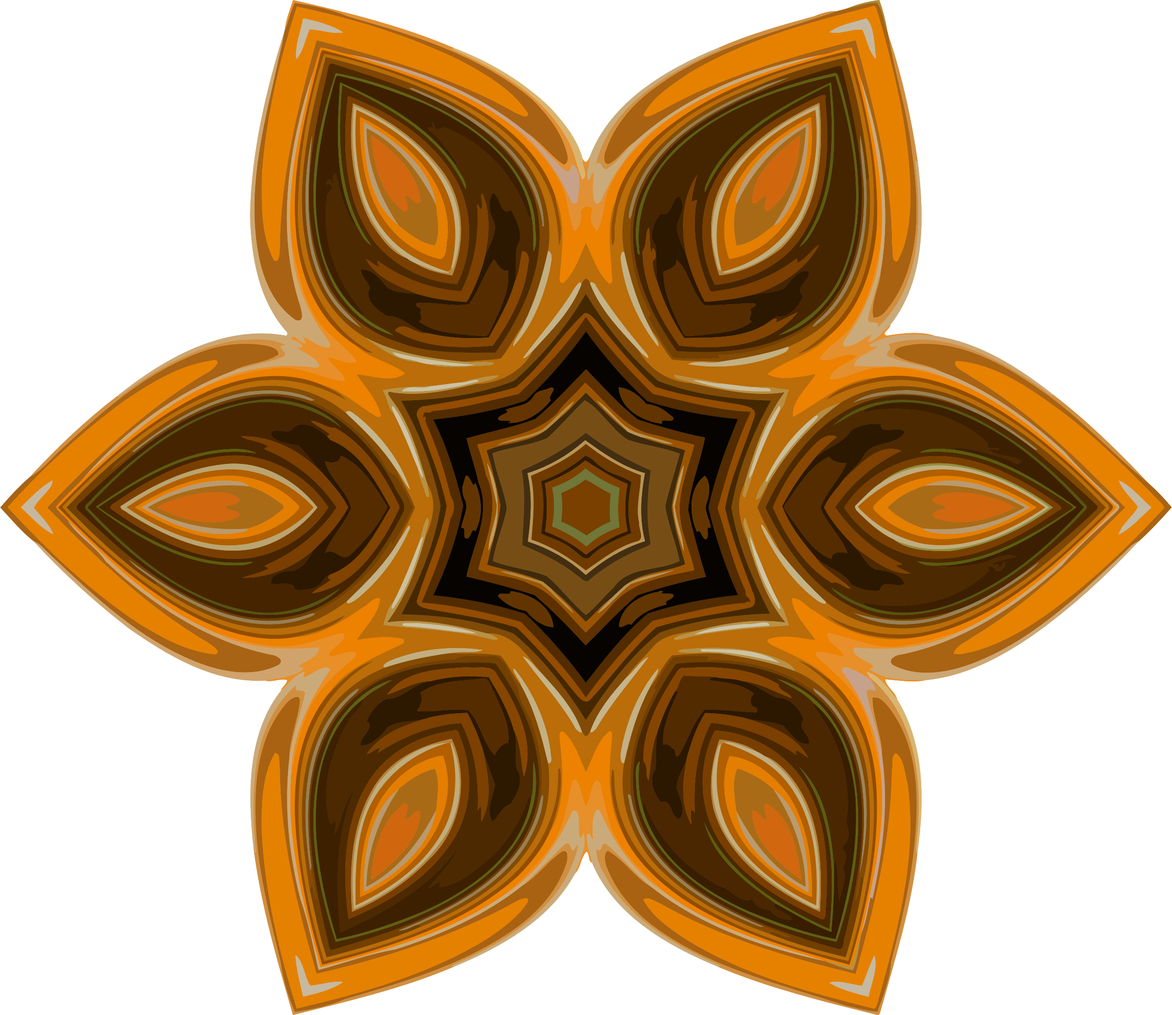 Hexagon clipart orange. Ornament with hexagonal symmetry