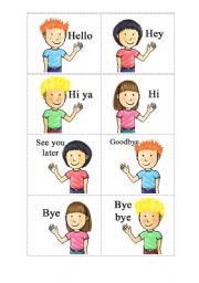 Hi clipart hello goodbye. English worksheet for children