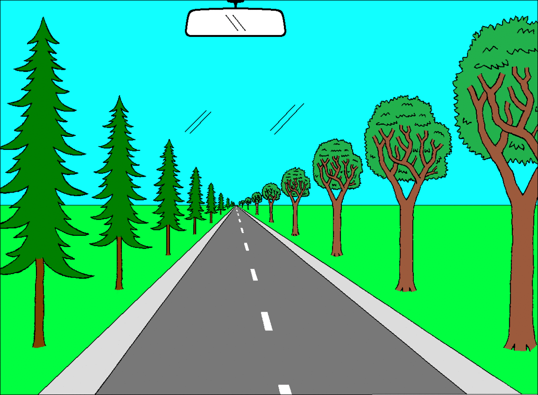 Pencil and in color. Highway clipart animated