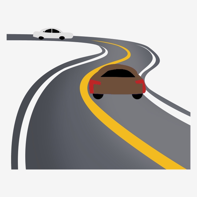 Black dividing line illustration. Highway clipart beautiful road