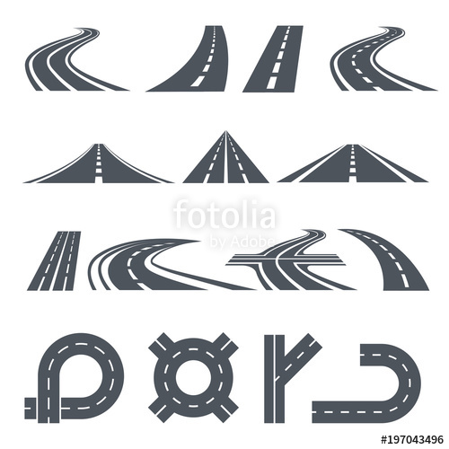 Highway clipart many road. Isolated vector pictures of