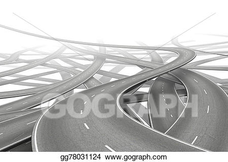 Roads stock illustration gg. Highway clipart multiple road