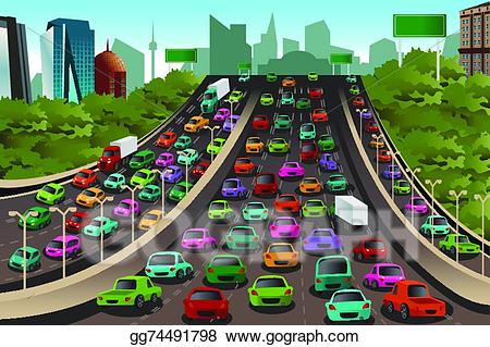 Vector art on a. Highway clipart traffic