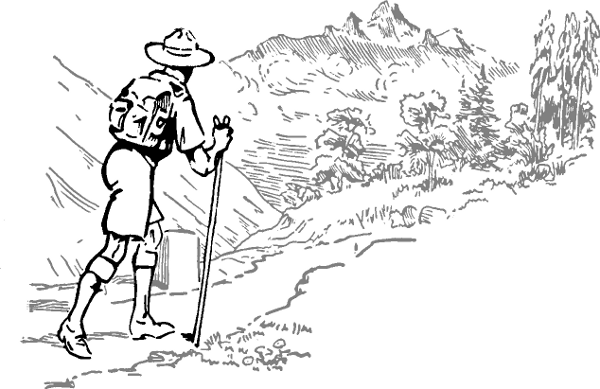 hiker clipart black and white