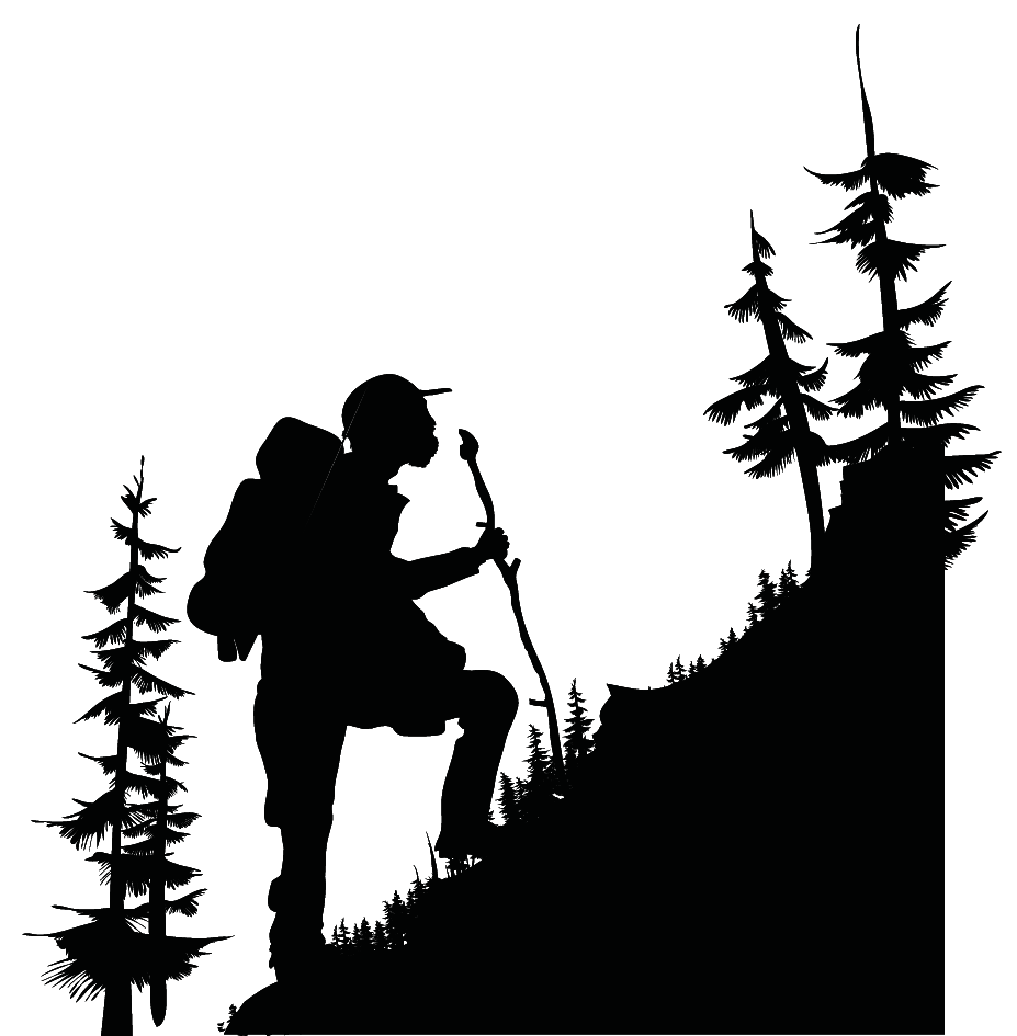 hiker clipart logo
