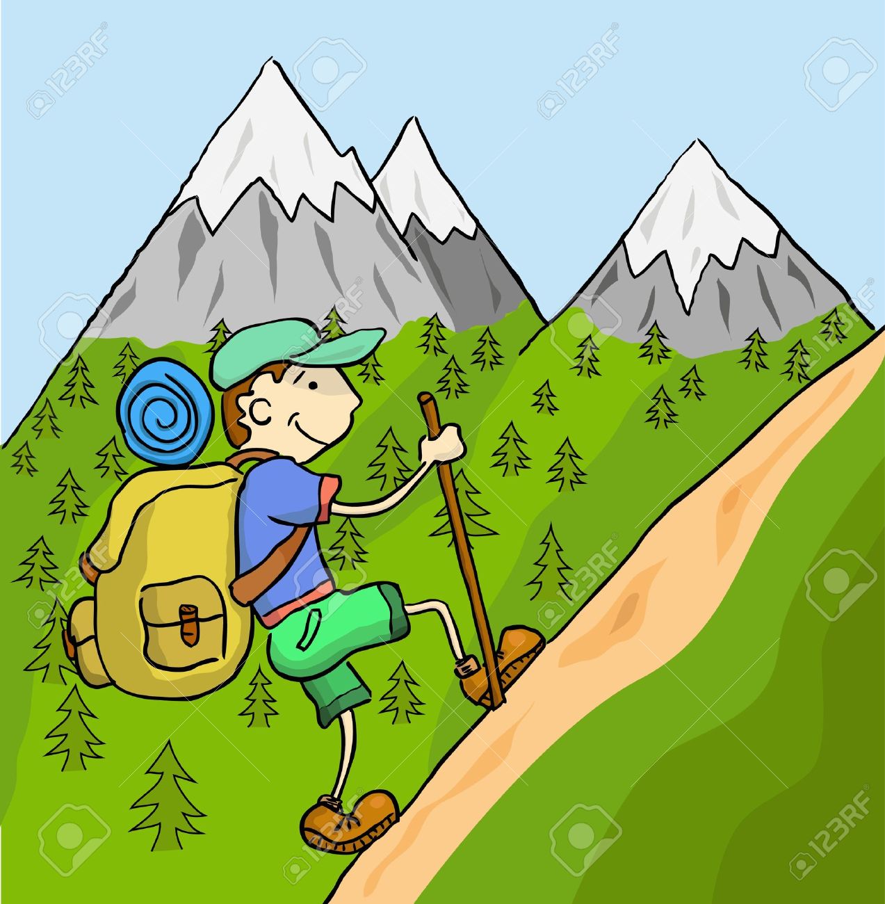 hike clipart montagne