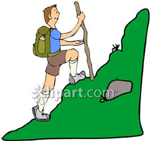 hiker clipart uphill