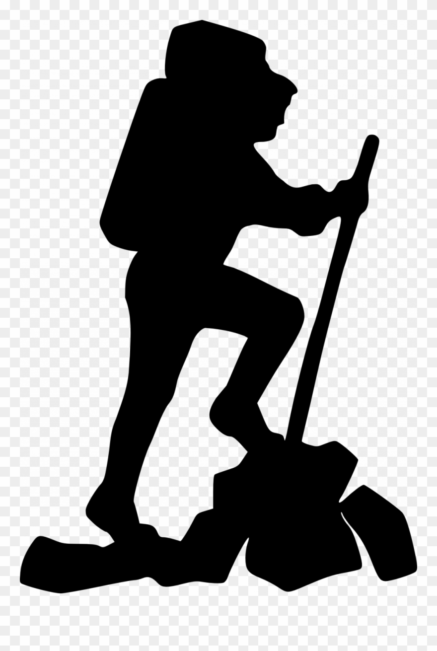 hiker clipart black and white
