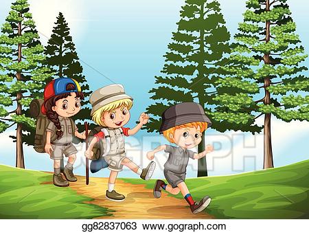 hiker clipart group