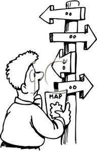 Hiker clipart lost tourist. Royalty free picture 