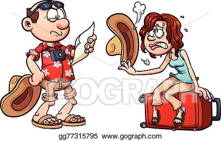 Hiker clipart lost tourist. Eps illustration tourists vector