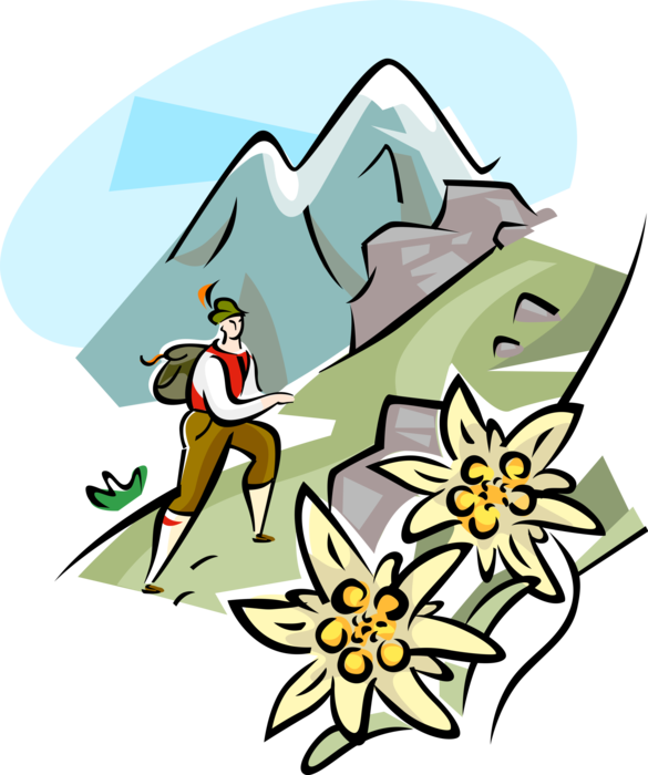 Hiking illustration images gallery. Hiker clipart mountins