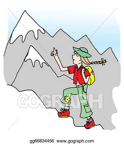 hiker clipart top mountain
