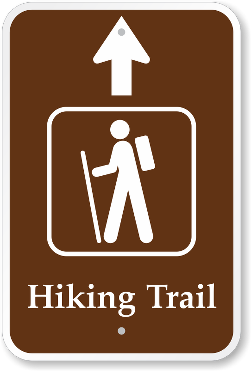 hiker clipart trail sign