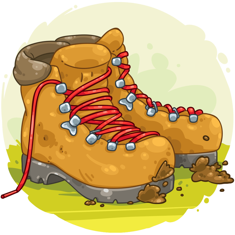 hiking clipart boot tread