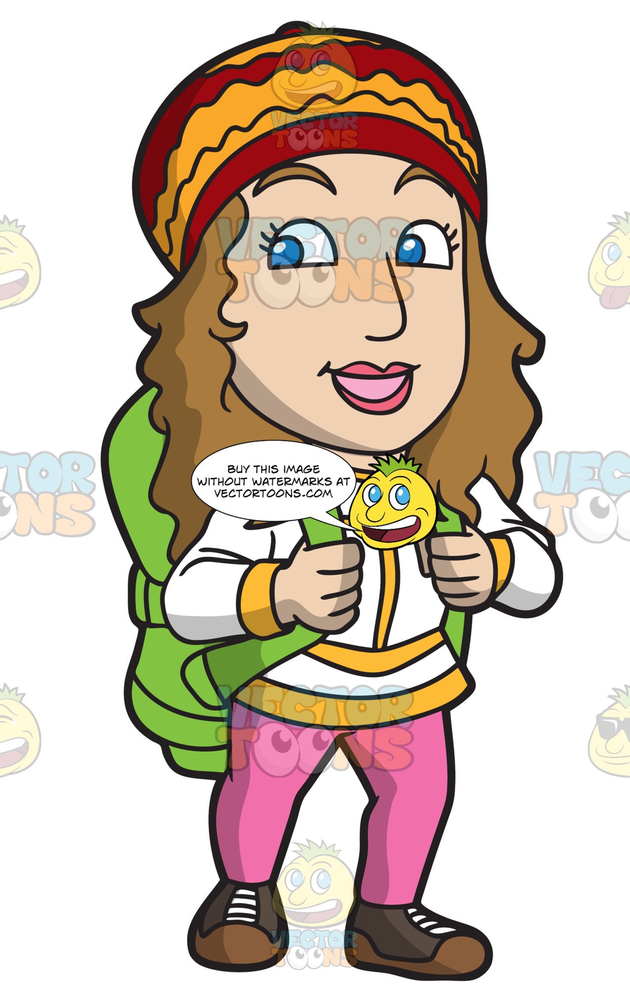 hiking clipart female hiker