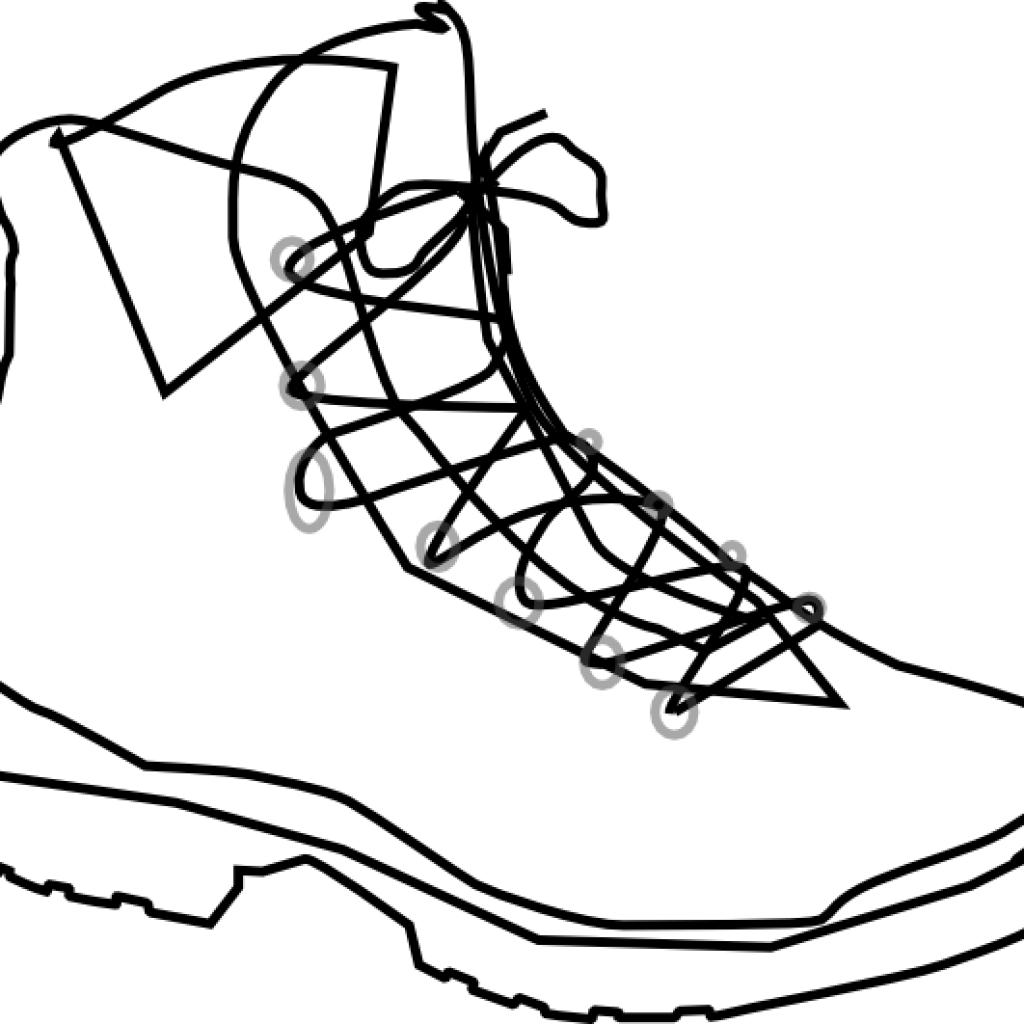 Hiking clipart line.  collection of boots