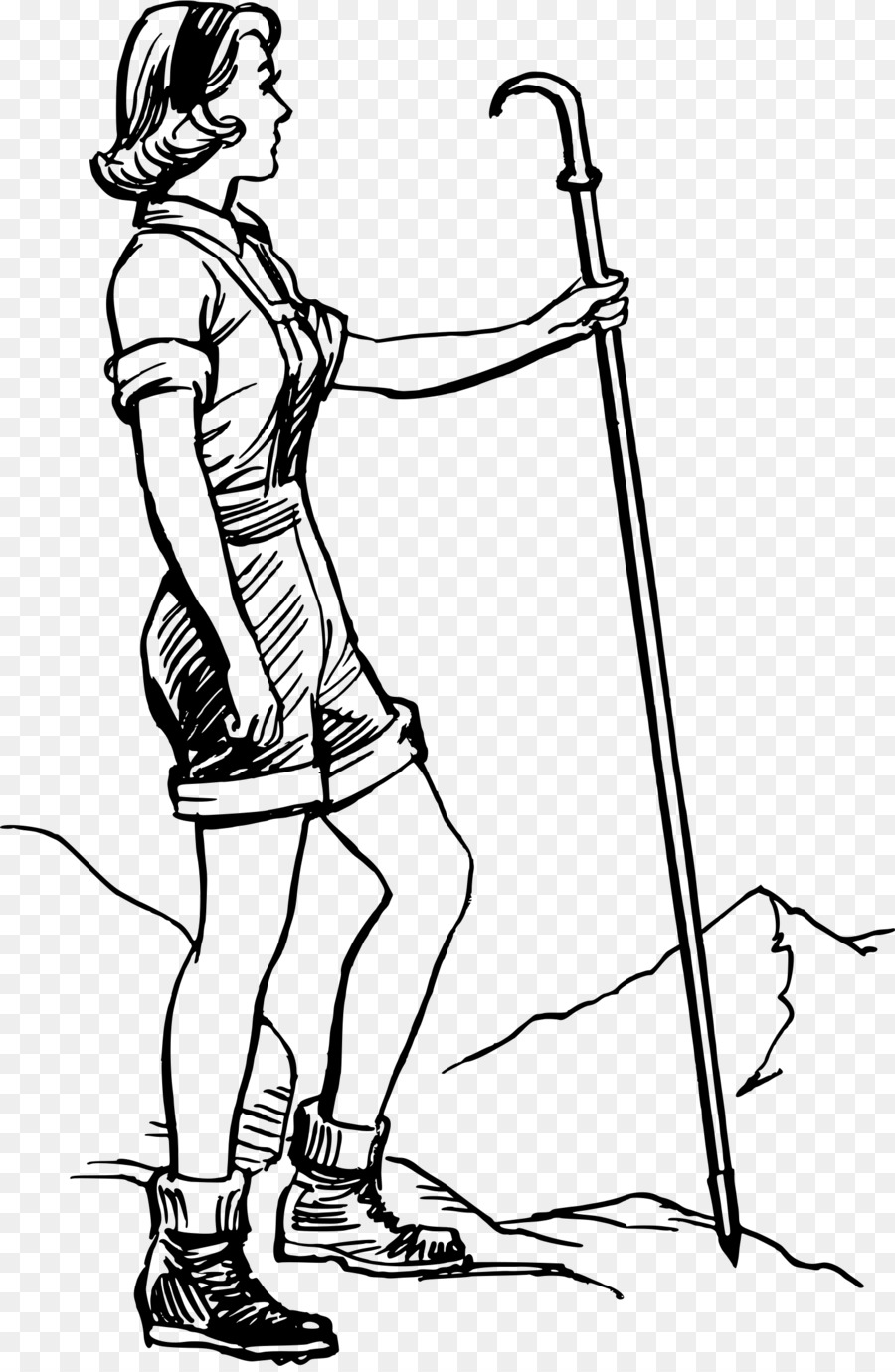 Hiking clipart line. Hand cartoon clothing transparent