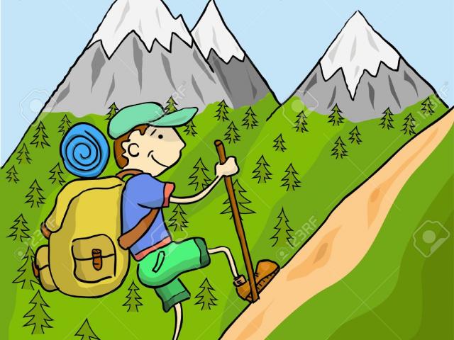 hiking clipart mountain slope