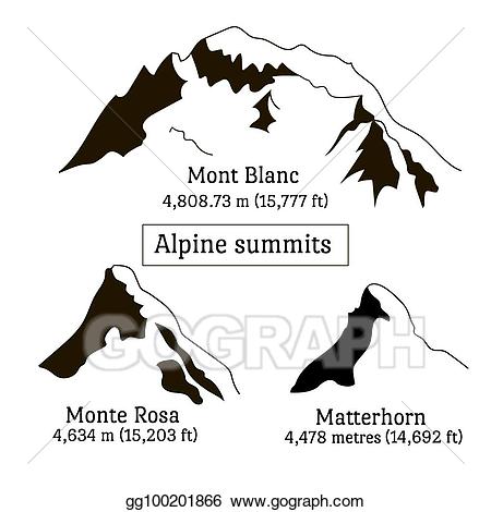 hiking clipart peaks