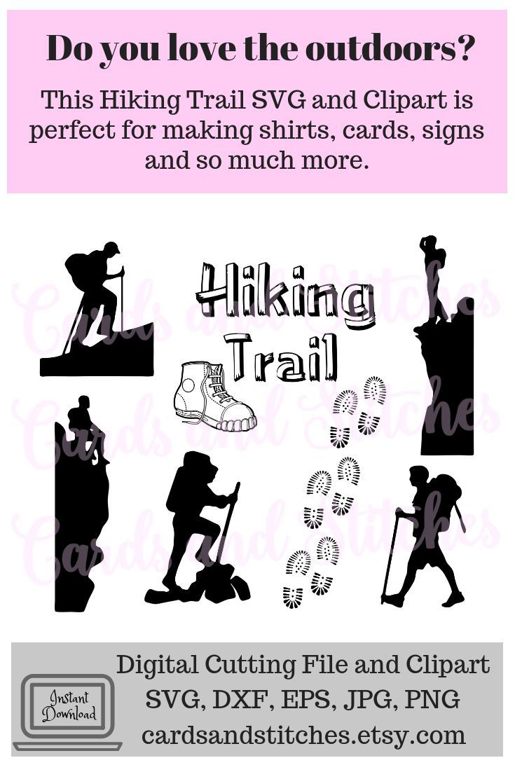 hiking clipart svg