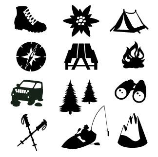 hiking clipart vector