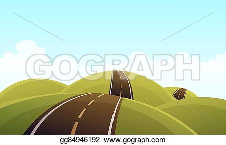 Hill clipart. Road clipground vector stock