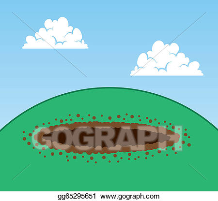 Vector illustration gg . Hill clipart hole