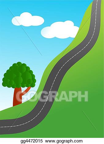 hill clipart long road