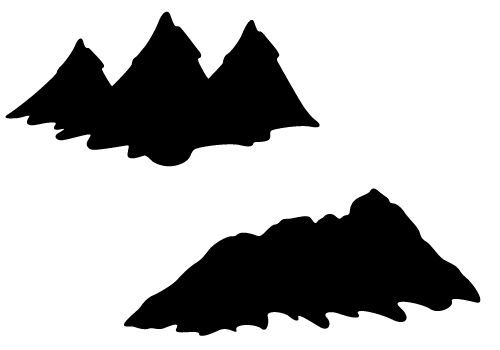 Hill clipart two mountain. Silhouette vector with hills