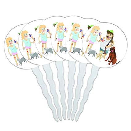 Hillbilly clipart hick. Set of cupcake picks