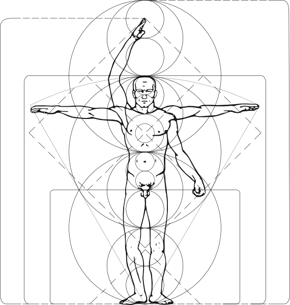Free vector vitruvian man. Hills clipart diagram