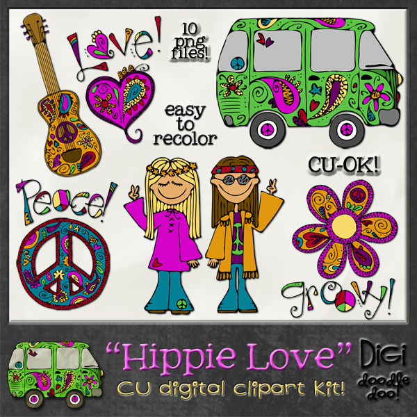 hippie clipart easy