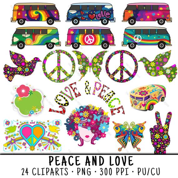 Hippie clipart hippie bus. Peace sign clip art