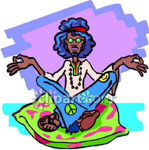 hippie clipart meditating