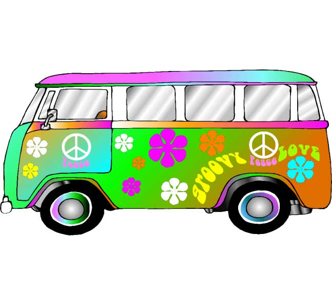 hippie clipart themed