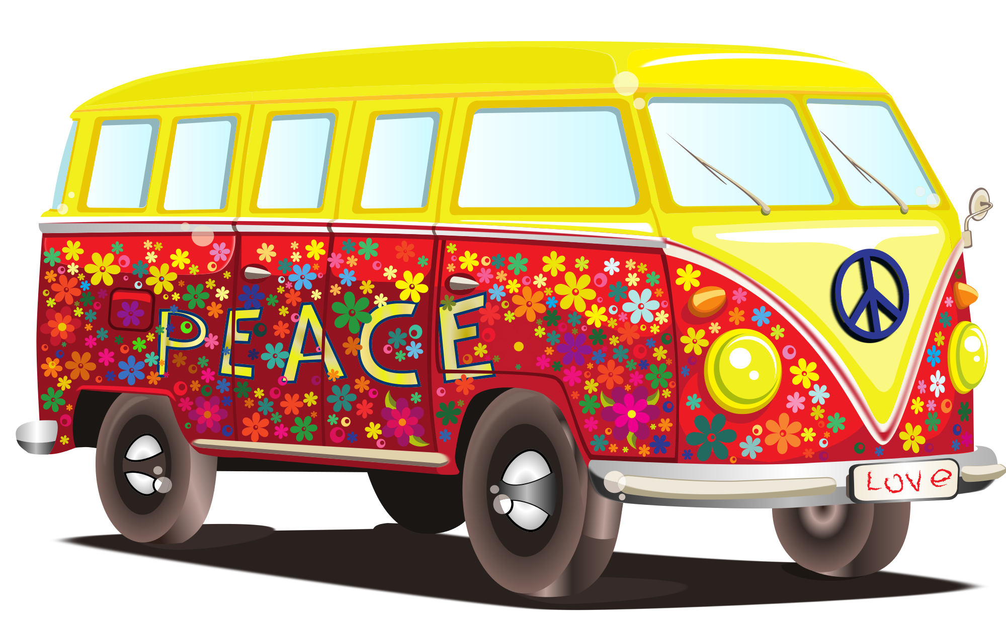  collection of love. Hippie clipart transportation borders