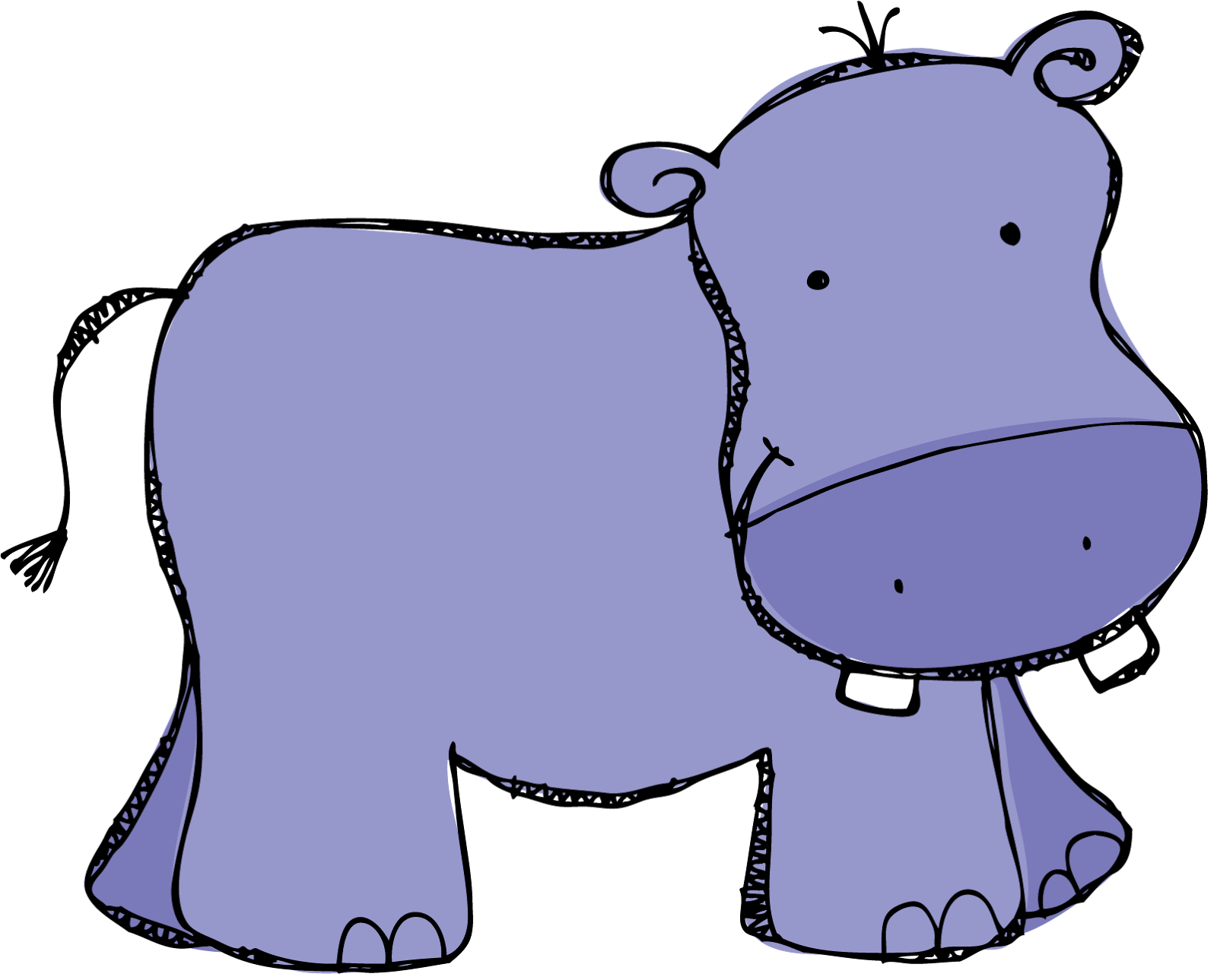 purple clipart hippopotamus