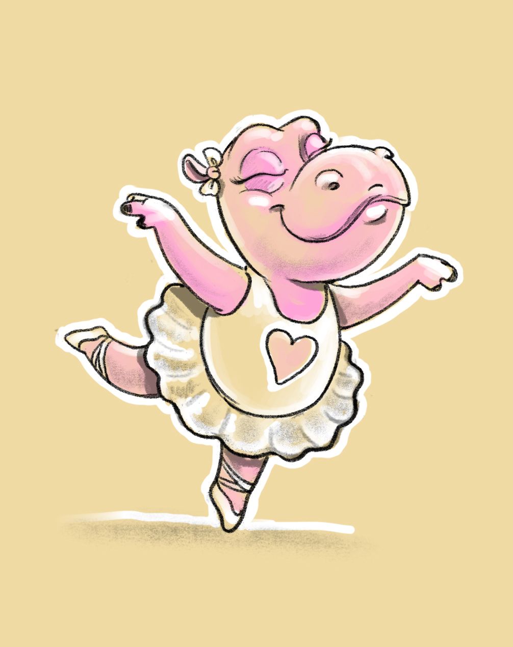 hippo clipart ballerina