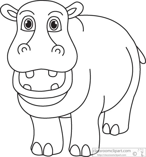 Clipartfest cliparting com . Hippo clipart black and white