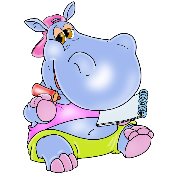 hippo clipart coloring