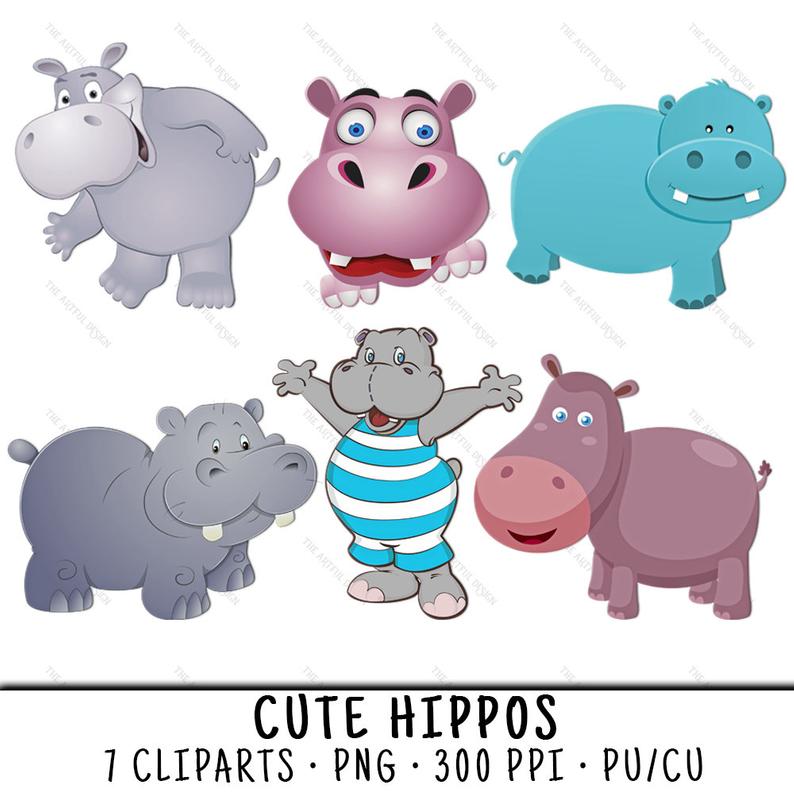hippo clipart cute
