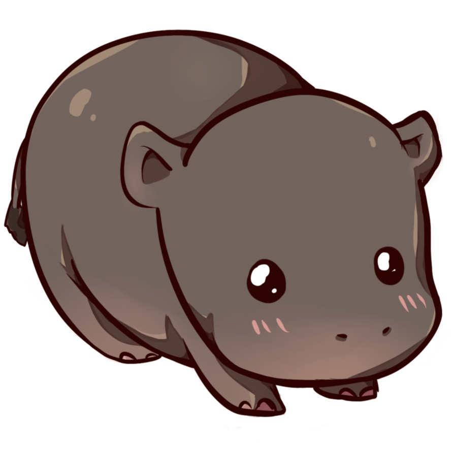 hippo clipart kawaii