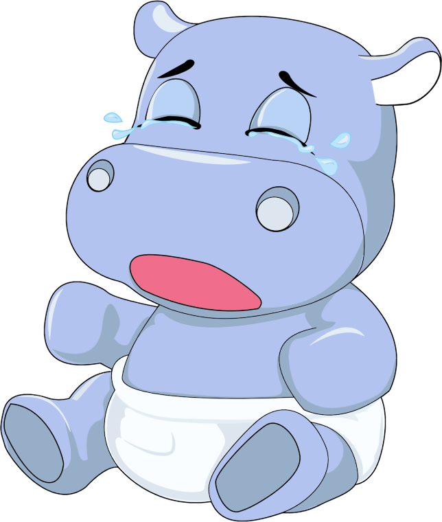 hippo clipart sad