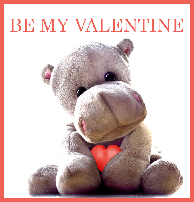hippo clipart valentine