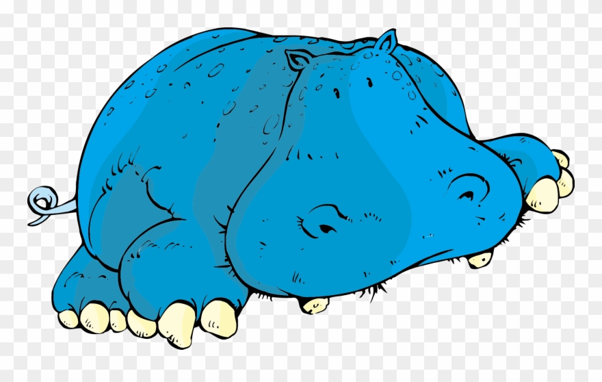 hippopotamus clipart blue hippo